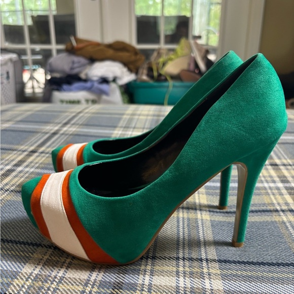 Herstar Green/Orange NFL Football Miami Dolphins Miami Hurricanes - Picture 1 of 6